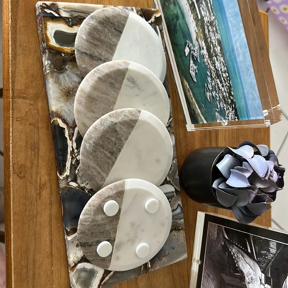 Marble Stone coasters. Never used. No rings or water marks.